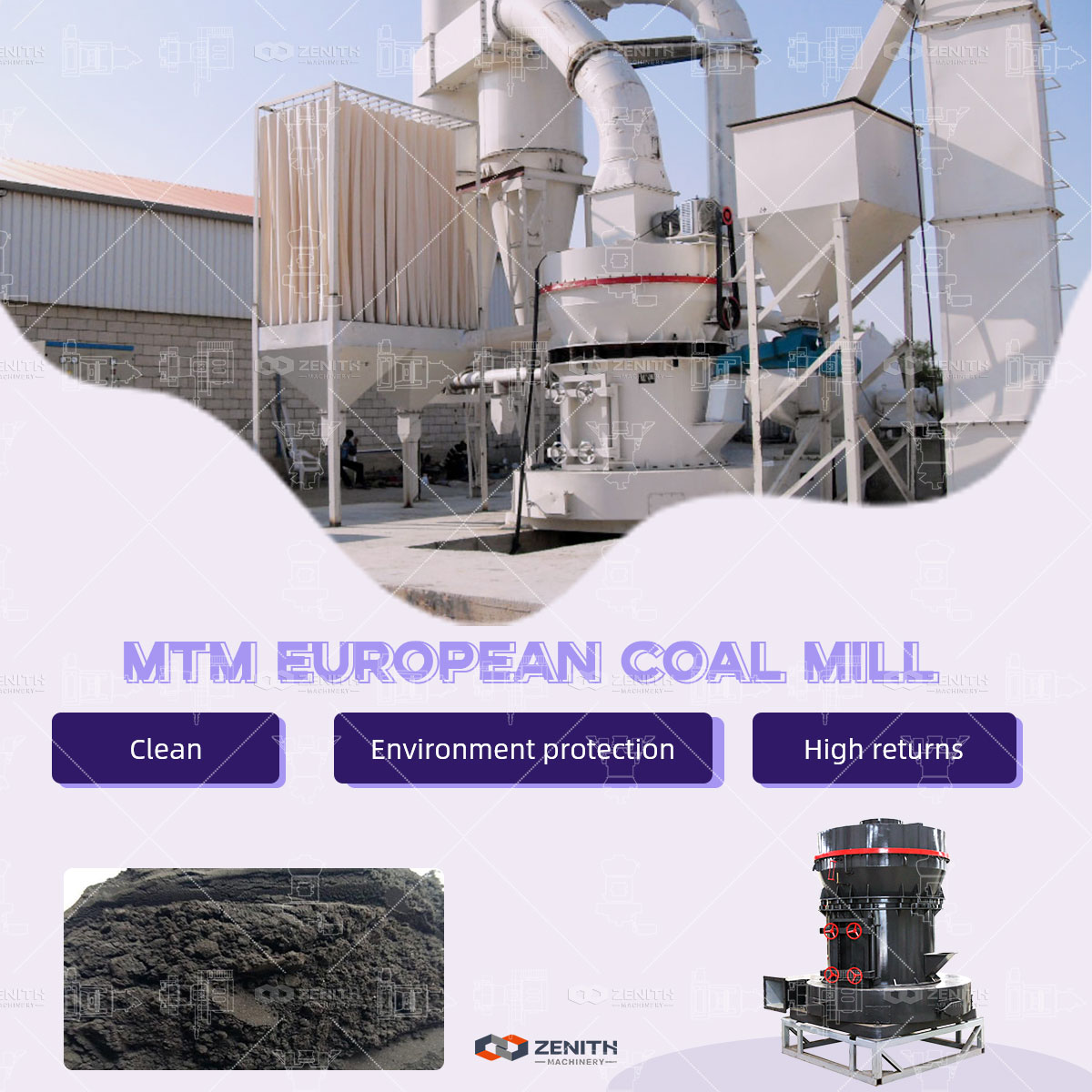 MTW190 grinding mill installed at a coking coal plant in Russia with snow-covered surroundings